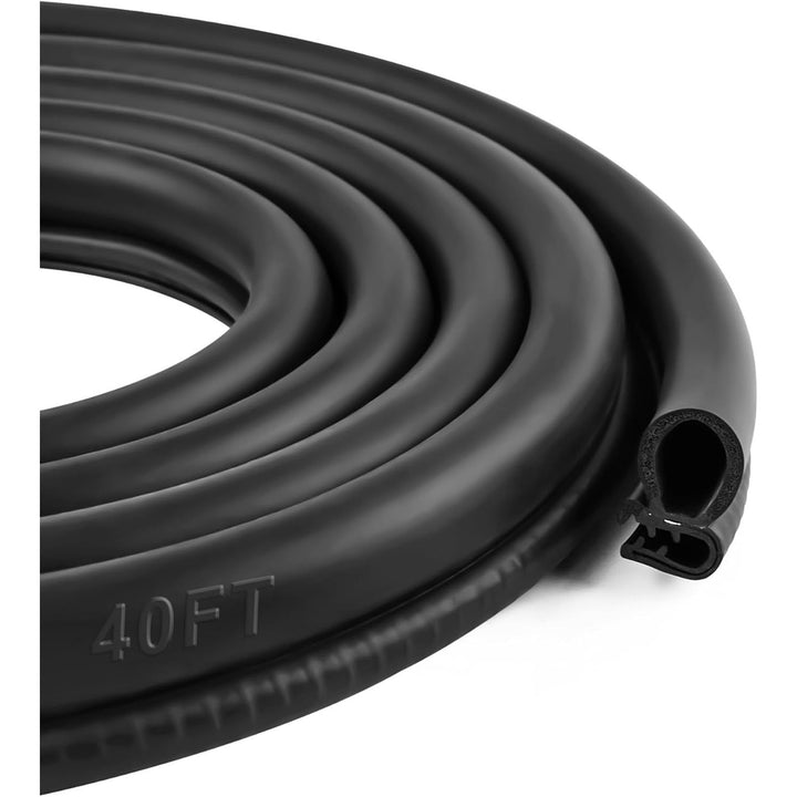 Car Door Rubber Seal Strip with Side Bulb, 40 Feet PVC Bulb Trim with EPDM Automotive Rubber Weather Stripping for Cars, Boats, Trucks, RVs, and Home Applications - Just Closeouts Canada Inc.