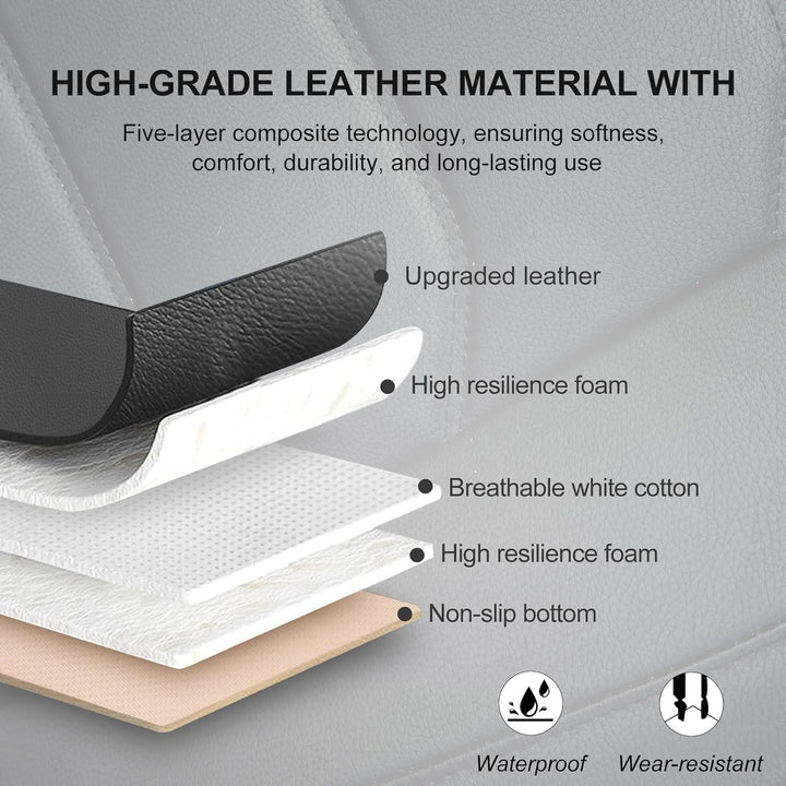 Car Seat Cover for Luxury & Comfort - PU Leather, Anti - Slip, Full Wrap Protection with Storage Pocket for Bottom Cushion - Universal Fit for 95% of Vehicles (Black,1 Piece) - Just Closeouts Canada Inc.