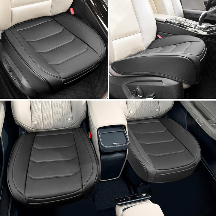 Car Seat Cover for Luxury & Comfort - PU Leather, Anti - Slip, Full Wrap Protection with Storage Pocket for Bottom Cushion - Universal Fit for 95% of Vehicles (Black,1 Piece) - Just Closeouts Canada Inc.