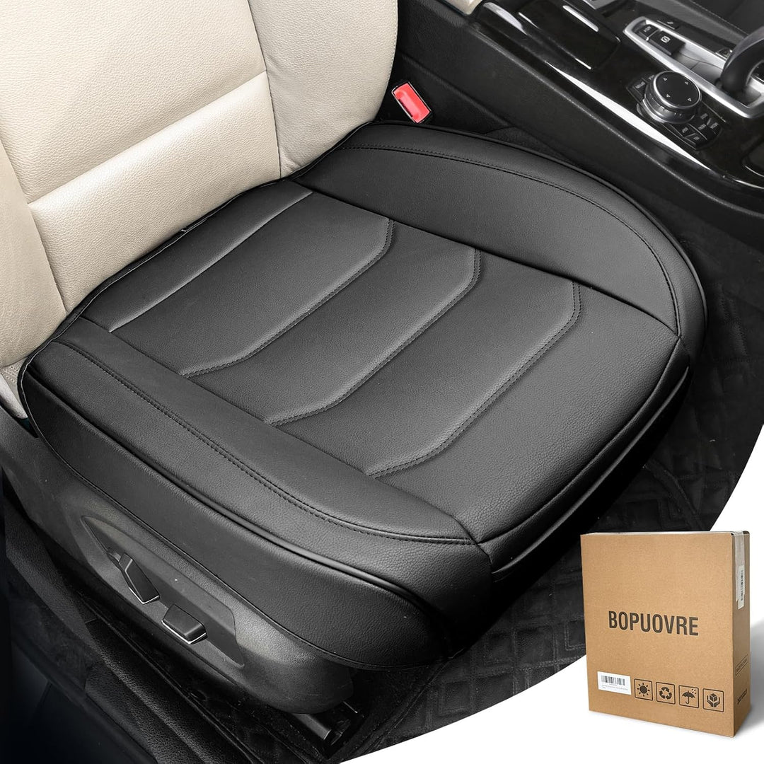 Car Seat Cover for Luxury & Comfort - PU Leather, Anti - Slip, Full Wrap Protection with Storage Pocket for Bottom Cushion - Universal Fit for 95% of Vehicles (Black,1 Piece) - Just Closeouts Canada Inc.