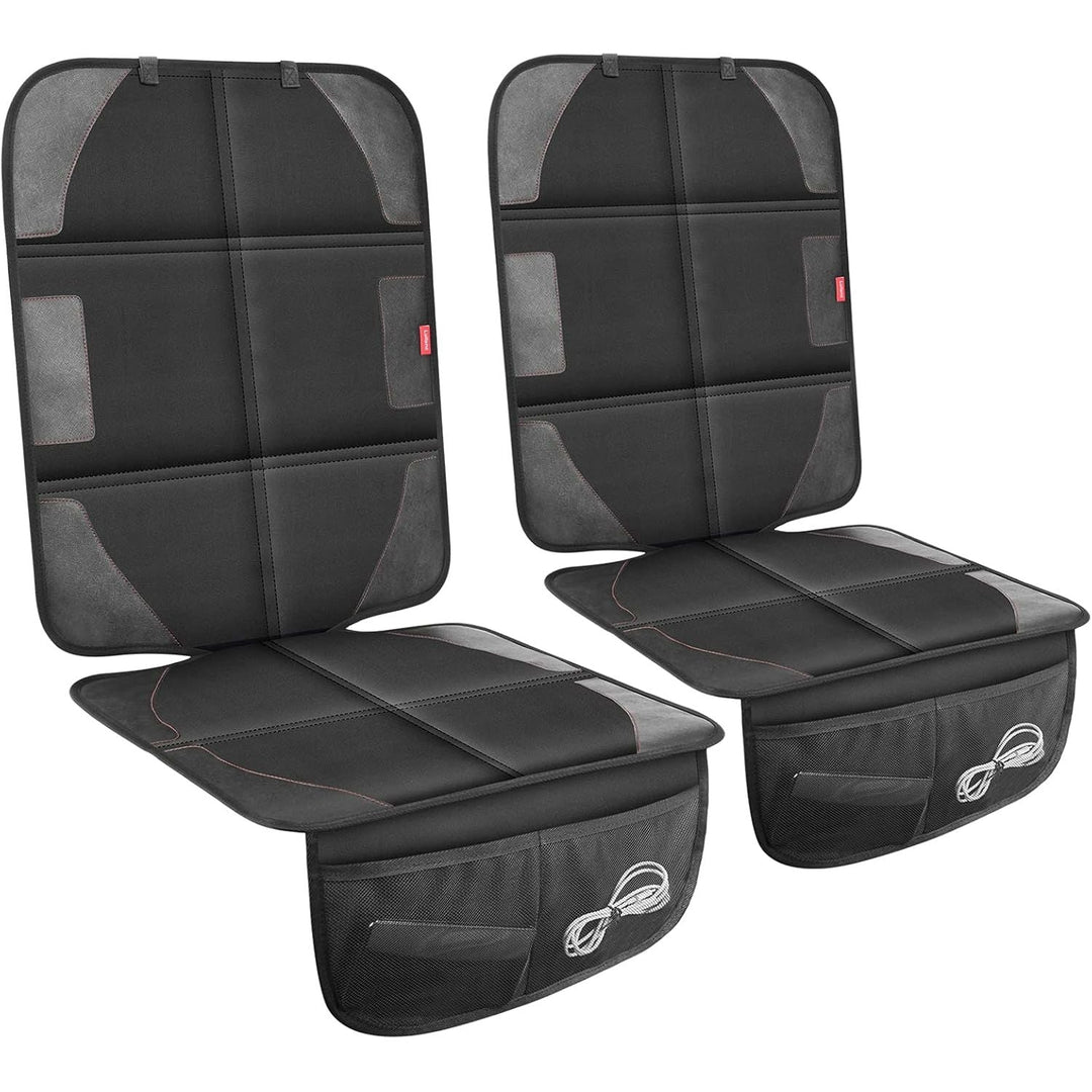Car Seat Protector with Thickest Padding,Waterproof 600D Fabric Child Baby Seat Protector with Storage Pockets,Non - Slip Pets Cover Leather Reinforced Vehicle Seat 2 Pack - Just Closeouts Canada Inc.