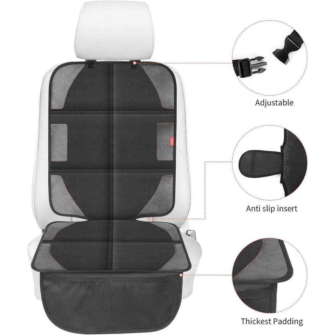 Car Seat Protector with Thickest Padding,Waterproof 600D Fabric Child Baby Seat Protector with Storage Pockets,Non - Slip Pets Cover Leather Reinforced Vehicle Seat 2 Pack - Just Closeouts Canada Inc.