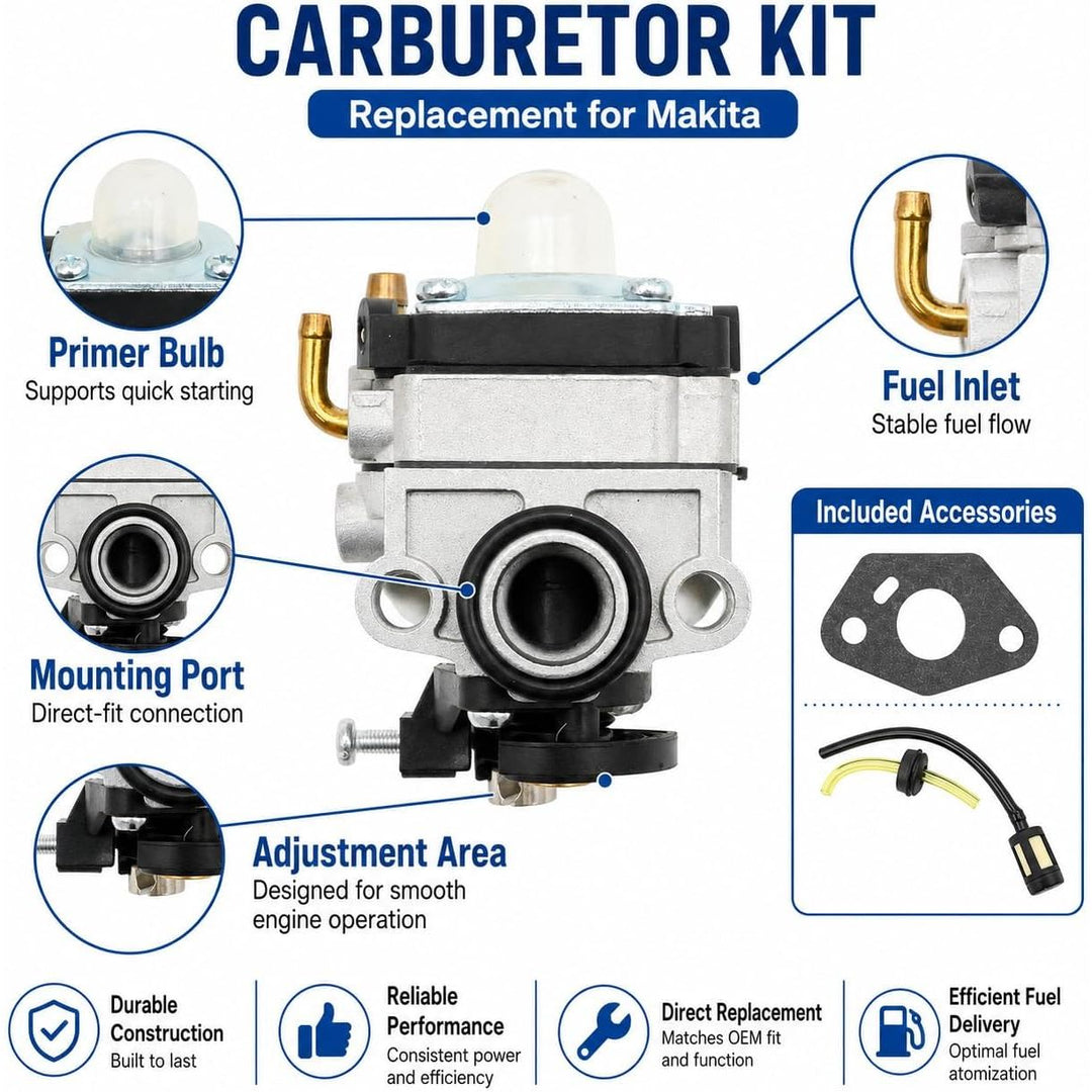 Carburetor Kit for Makita BHX2500 / BHX2500V Blowers, 168641-9 - Just Closeouts Canada Inc.