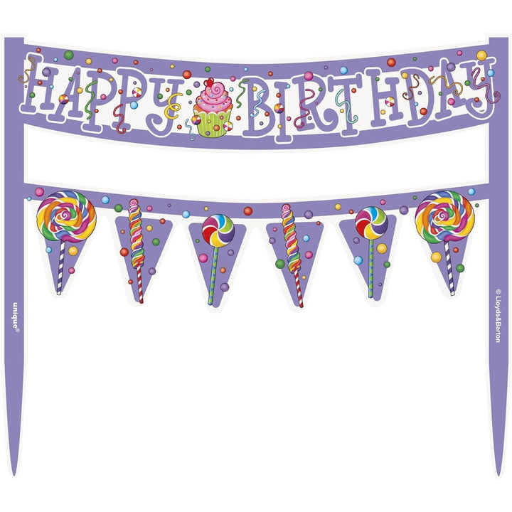 Cardboard Candy Party Cake Bunting Topper - Just Closeouts Canada Inc.011179422685