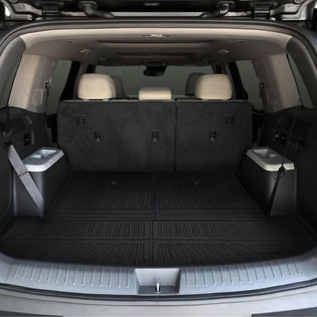 Cargo Mat for Hyundai Santa Fe 2024 2025 Accessories Cargo Mat Seat Backrest 2 in 1 Mat All-Weather TPE Black Trunk Cargo Liner for Hyundai Santa Fe 2024 2025 Accessories - Just Closeouts Canada Inc.