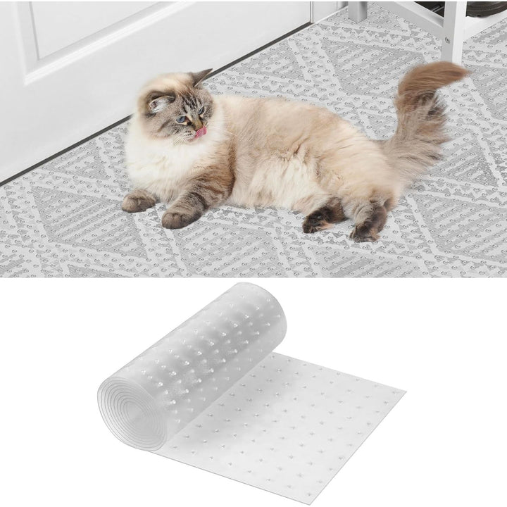 Carpet Protector for Pets 12.2in*3.6FT Cat Scratch Carpet Protector Mat for Doorway Clear Plastic Runners with Spikes to Protect Under Door Carpet Rug Anti Cat Scratch Carpet Stopper Easy to Cut - Just Closeouts Canada Inc.