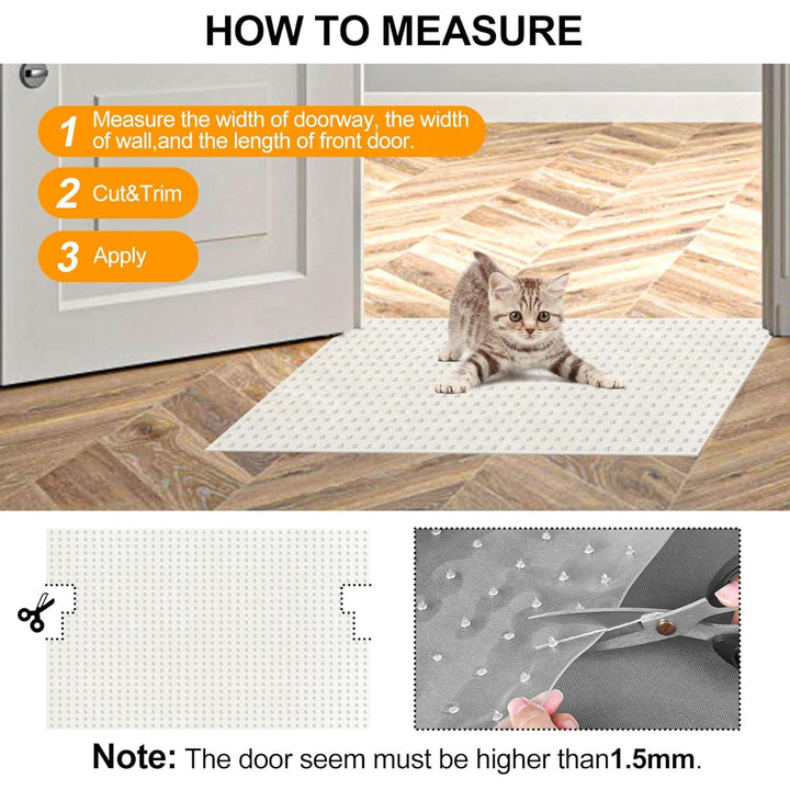 Carpet Protector for Pets 12.2in*3.6FT Cat Scratch Carpet Protector Mat for Doorway Clear Plastic Runners with Spikes to Protect Under Door Carpet Rug Anti Cat Scratch Carpet Stopper Easy to Cut - Just Closeouts Canada Inc.