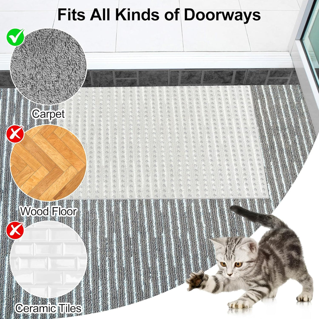 Carpet Protector for Pets 12.2in*3.6FT Cat Scratch Carpet Protector Mat for Doorway Clear Plastic Runners with Spikes to Protect Under Door Carpet Rug Anti Cat Scratch Carpet Stopper Easy to Cut - Just Closeouts Canada Inc.