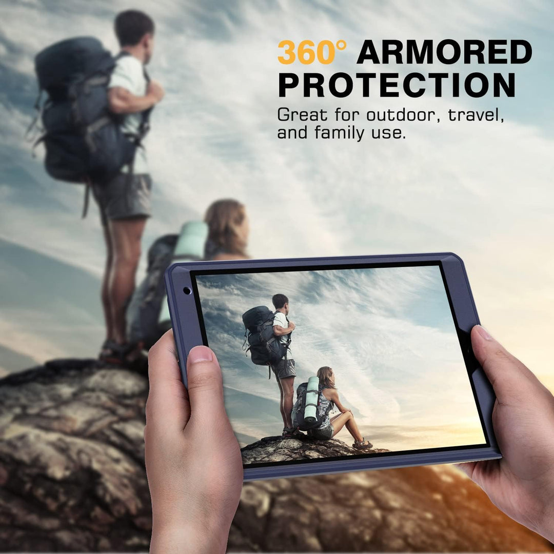 Case for New iPad 9th Generation 10.2 2021 / iPad 8th Gen 10.2 2020 / iPad 7th Gen 10.2 Inch Case, [Heavy Duty] Shockproof Full Body Protective Cover with Built - in Screen Protector, Dark Blue - Just Closeouts Canada Inc.
