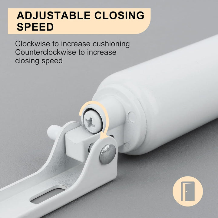 CASONNIK Storm Door Closer, White, Standard Duty Pneumatic Screen and Storm Door Closer - Just Closeouts Canada Inc.
