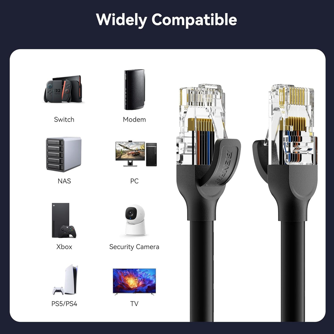 Cat 6 Ethernet Cable 10ft, 250MHz 10Gbps Network Cable, RJ45 LAN Cable for 10/100/1000/10000 Mbps Network, Compatible with Router, Modem, Gaming Console, Streaming Devices, Laptop, PC - Just Closeouts Canada Inc.