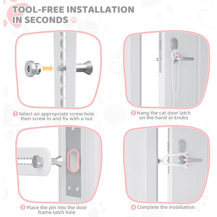 Cat Door Latch, Adjustable Cat Door Stopper Dog Proof Cat Litter Box with Door Access from 1.1" to 5.5", Pet Door Latch Holder Easy to Install, No Drill or Cut (1 Pack - Just Closeouts Canada Inc.