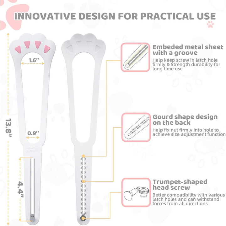Cat Door Latch, Adjustable Cat Door Stopper Dog Proof Cat Litter Box with Door Access from 1.1" to 5.5", Pet Door Latch Holder Easy to Install, No Drill or Cut (1 Pack - Just Closeouts Canada Inc.
