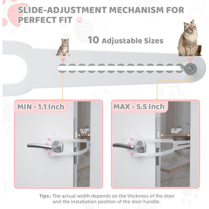 Cat Door Latch, Adjustable Cat Door Stopper Dog Proof Cat Litter Box with Door Access from 1.1" to 5.5", Pet Door Latch Holder Easy to Install, No Drill or Cut (1 Pack - Just Closeouts Canada Inc.