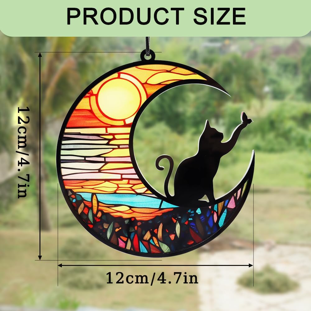 Cat-on-Moon Memorial Hanging Ornament, 12 cm - Just Closeouts Canada Inc.X004URLC89
