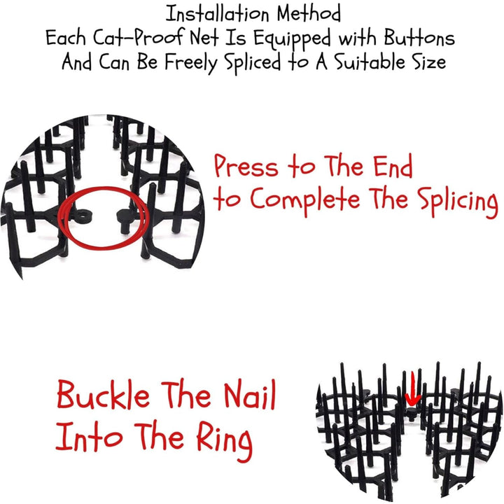 Cat Repellent Mat, Cat Repellent Mat Indoor & Outdoor for All Seasons, Keep Cats Out of Yard Permanently 5.9x7.8 inch, with Plastic Spikes(12 Pcs) - Just Closeouts Canada Inc.