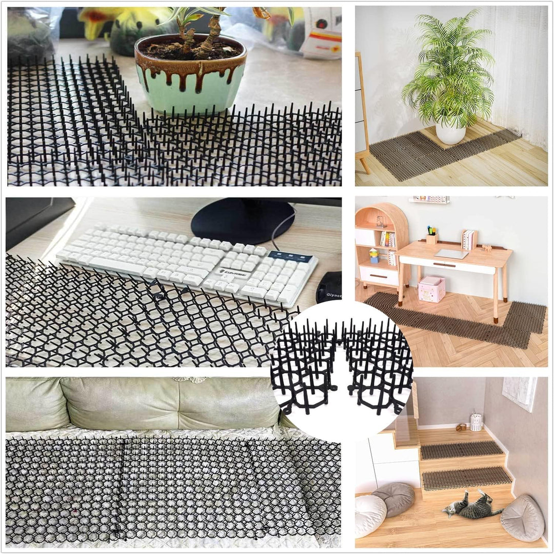 Cat Repellent Mat, Cat Repellent Mat Indoor & Outdoor for All Seasons, Keep Cats Out of Yard Permanently 5.9x7.8 inch, with Plastic Spikes(12 Pcs) - Just Closeouts Canada Inc.