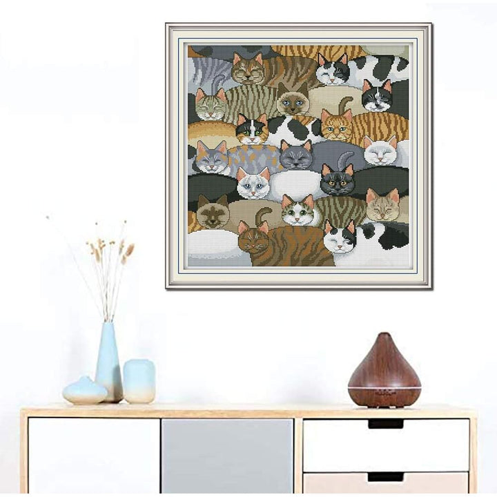 Cats Stamped Cross-Stitch Kit, 11-Count, 23.2 x 22.8 in - Just Closeouts Canada Inc.X003354K6Z