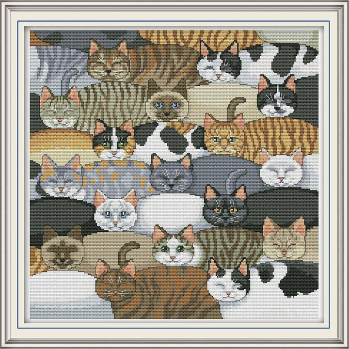 Cats Stamped Cross-Stitch Kit, 11-Count, 23.2 x 22.8 in - Just Closeouts Canada Inc.X003354K6Z