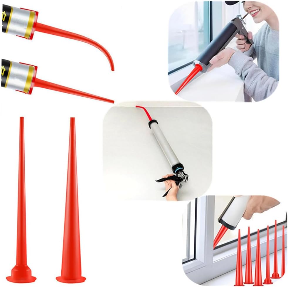 Caulking Nozzle, Plastic Caulk Nozzle Applicator, Sausage Caulking Extension Tool, Curved Caulking Nozzle, Replacement Door Window Long Caulking Nozzle for Kitchen Bathroom - Just Closeouts Canada Inc.