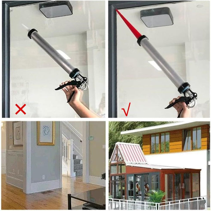 Caulking Nozzle, Plastic Caulk Nozzle Applicator, Sausage Caulking Extension Tool, Curved Caulking Nozzle, Replacement Door Window Long Caulking Nozzle for Kitchen Bathroom - Just Closeouts Canada Inc.