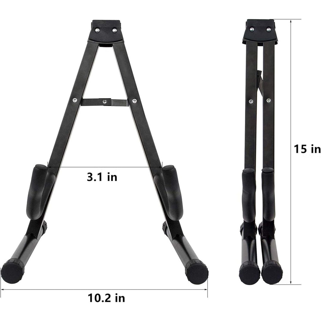 CC CAIHONG Guitar Stand Floor Folding Universal A frame Stand for All Guitars Acoustic Classic Electric Bass Travel Guitar Stand - Black - Just Closeouts Canada Inc.