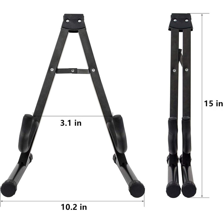 CC CAIHONG Guitar Stand Floor Folding Universal A frame Stand for All Guitars Acoustic Classic Electric Bass Travel Guitar Stand - Black - Just Closeouts Canada Inc.