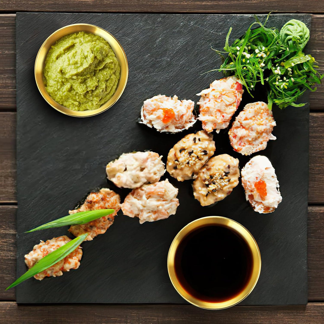 Cedilis 10 Pack 3.5inch Stainless Steel Sauce Dishes, 4.3oz Gold Dipping Bowl, Stackable Sushi Soy Sauce Cup Side Dishes, Small Condiments Ingredient Bowl for Kitchen Prep - Just Closeouts Canada Inc.