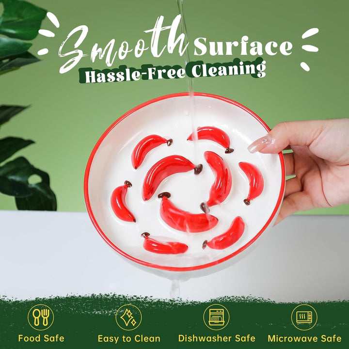 Ceramic Cat Slow Feeder Bowl - Vibrant Cat Feeding Bowl - Cute Maze Food Dish for Slow Eating - Dishwasher Safe - 6.3''W x 1.2''H - 7 OZ - Green - Just Closeouts Canada Inc.X004GILPEN