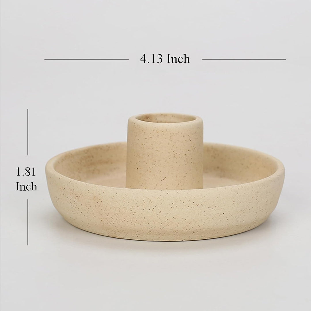 Ceramic Incense Holder for Palo Santo Sticks, Scent Wood Stand and Ash Catcher, Simple, Sturdy and Well Made Incense Palo Santo Holder Burner, Cozy Speckled Beige - Just Closeouts Canada Inc.