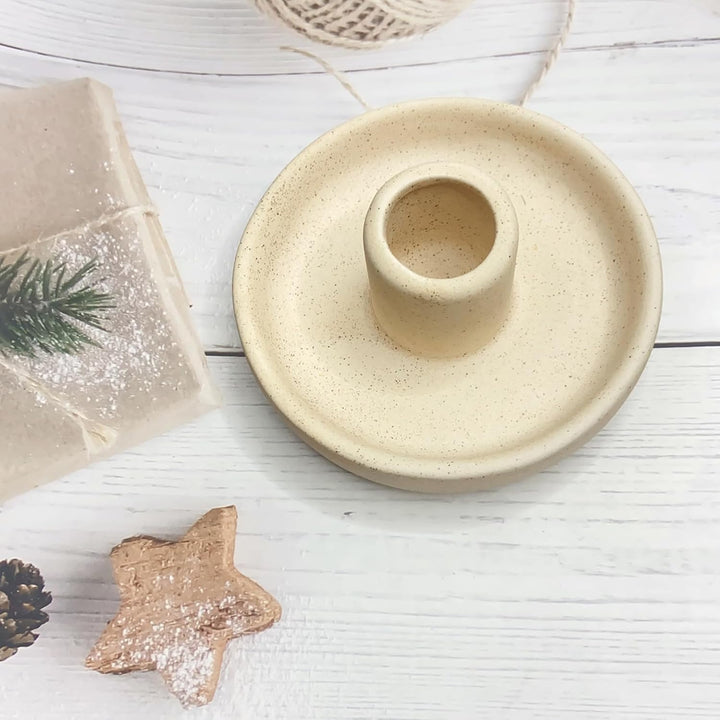 Ceramic Incense Holder for Palo Santo Sticks, Scent Wood Stand and Ash Catcher, Simple, Sturdy and Well Made Incense Palo Santo Holder Burner, Cozy Speckled Beige - Just Closeouts Canada Inc.
