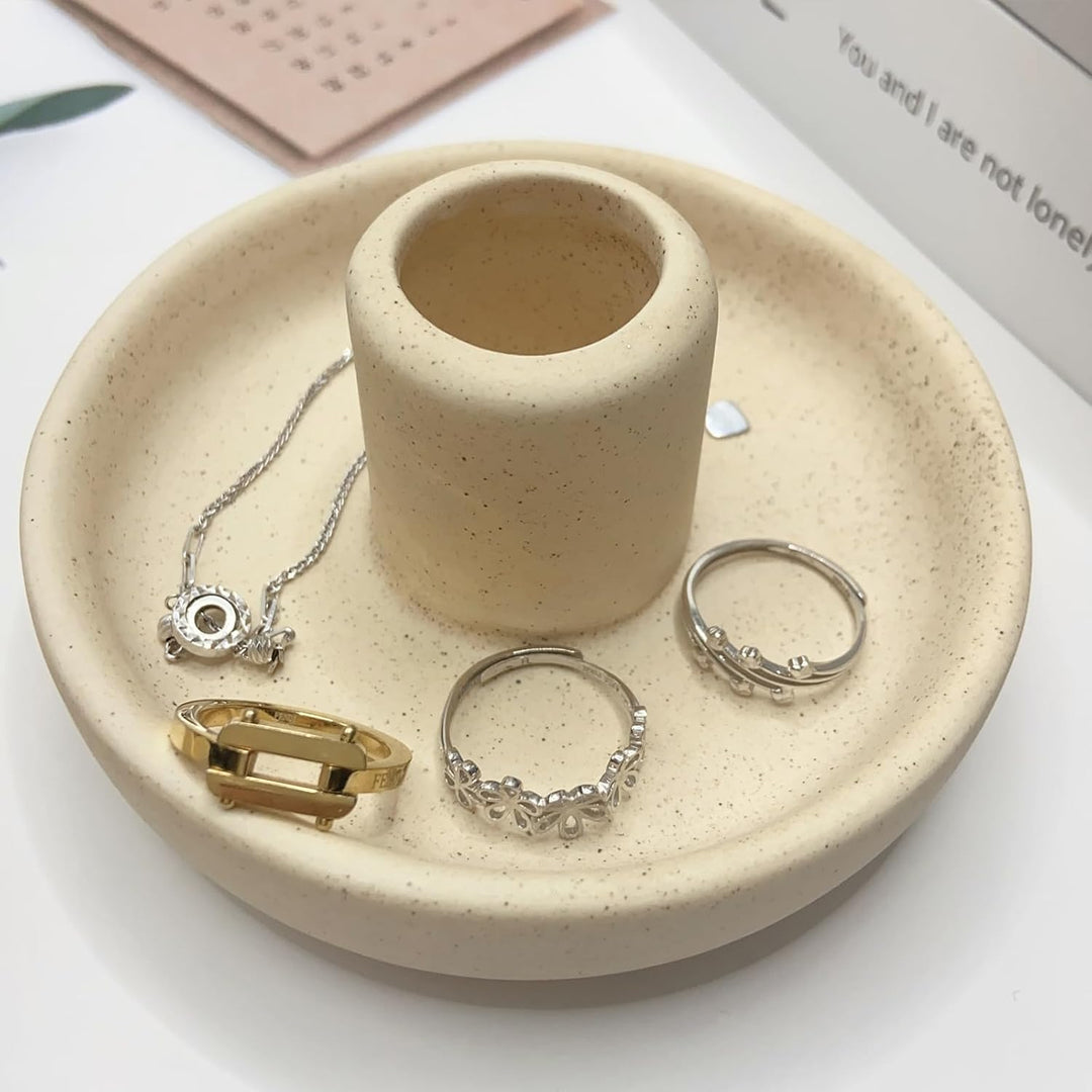 Ceramic Incense Holder for Palo Santo Sticks, Scent Wood Stand and Ash Catcher, Simple, Sturdy and Well Made Incense Palo Santo Holder Burner, Cozy Speckled Beige - Just Closeouts Canada Inc.