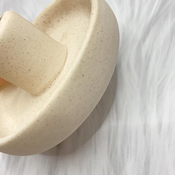 Ceramic Incense Holder for Palo Santo Sticks, Scent Wood Stand and Ash Catcher, Simple, Sturdy and Well Made Incense Palo Santo Holder Burner, Cozy Speckled Beige - Just Closeouts Canada Inc.