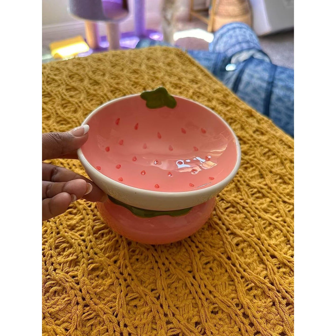 Ceramic Raised Cat Bowl, Elevated Cat Food Bowl for Indoor Cats, Anti Vomiting & Protect Pet's Spine, Cute Tilted Cat Dish for Flat Faced Cats and Kitten - Just Closeouts Canada Inc.