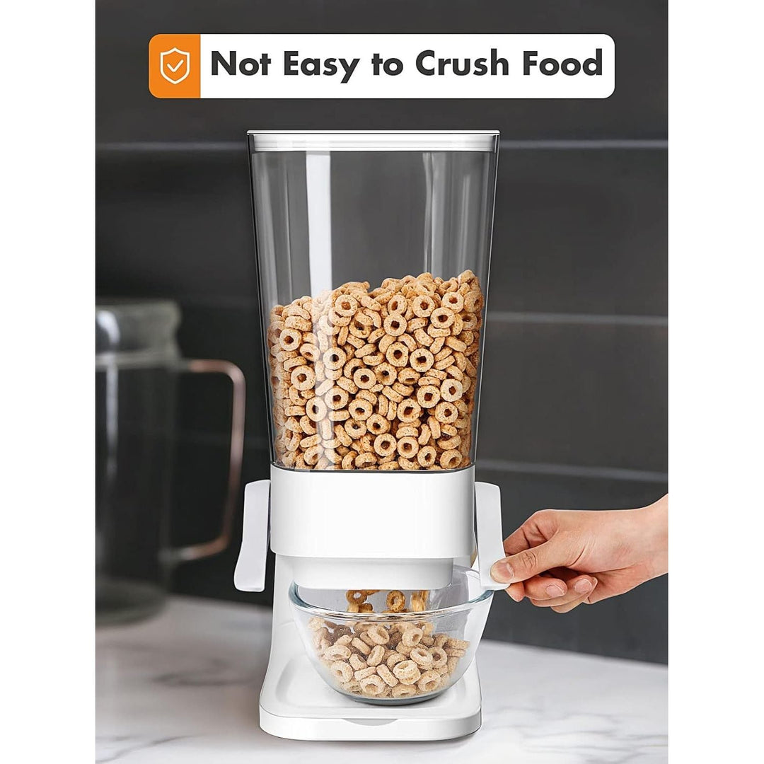 Cereal Dispenser Countertop, Cereal Containers Storage Dispenser 5L, Not Easy to Crush Food Dry Food Dispenser for Rice, Grains, Nuts, Snack,Oatmeal, Pet food, White, 2Pc - Just Closeouts Canada Inc.
