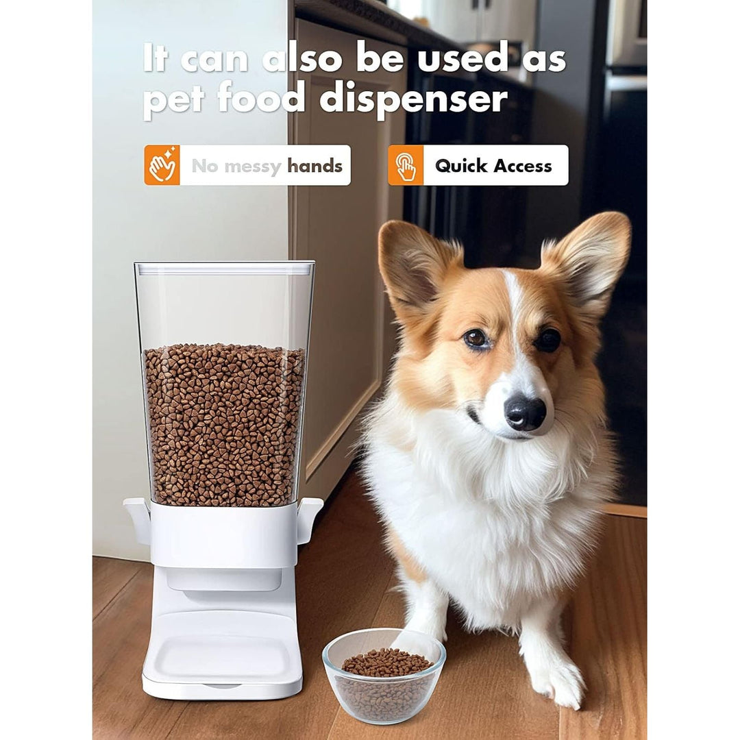 Cereal Dispenser Countertop, Cereal Containers Storage Dispenser 5L, Not Easy to Crush Food Dry Food Dispenser for Rice, Grains, Nuts, Snack,Oatmeal, Pet food, White, 2Pc - Just Closeouts Canada Inc.