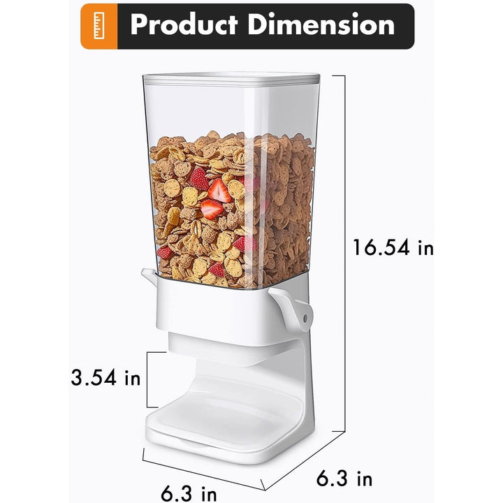 Cereal Dispenser Countertop, Cereal Containers Storage Dispenser 5L, Not Easy to Crush Food Dry Food Dispenser for Rice, Grains, Nuts, Snack,Oatmeal, Pet food, White, 2Pc - Just Closeouts Canada Inc.