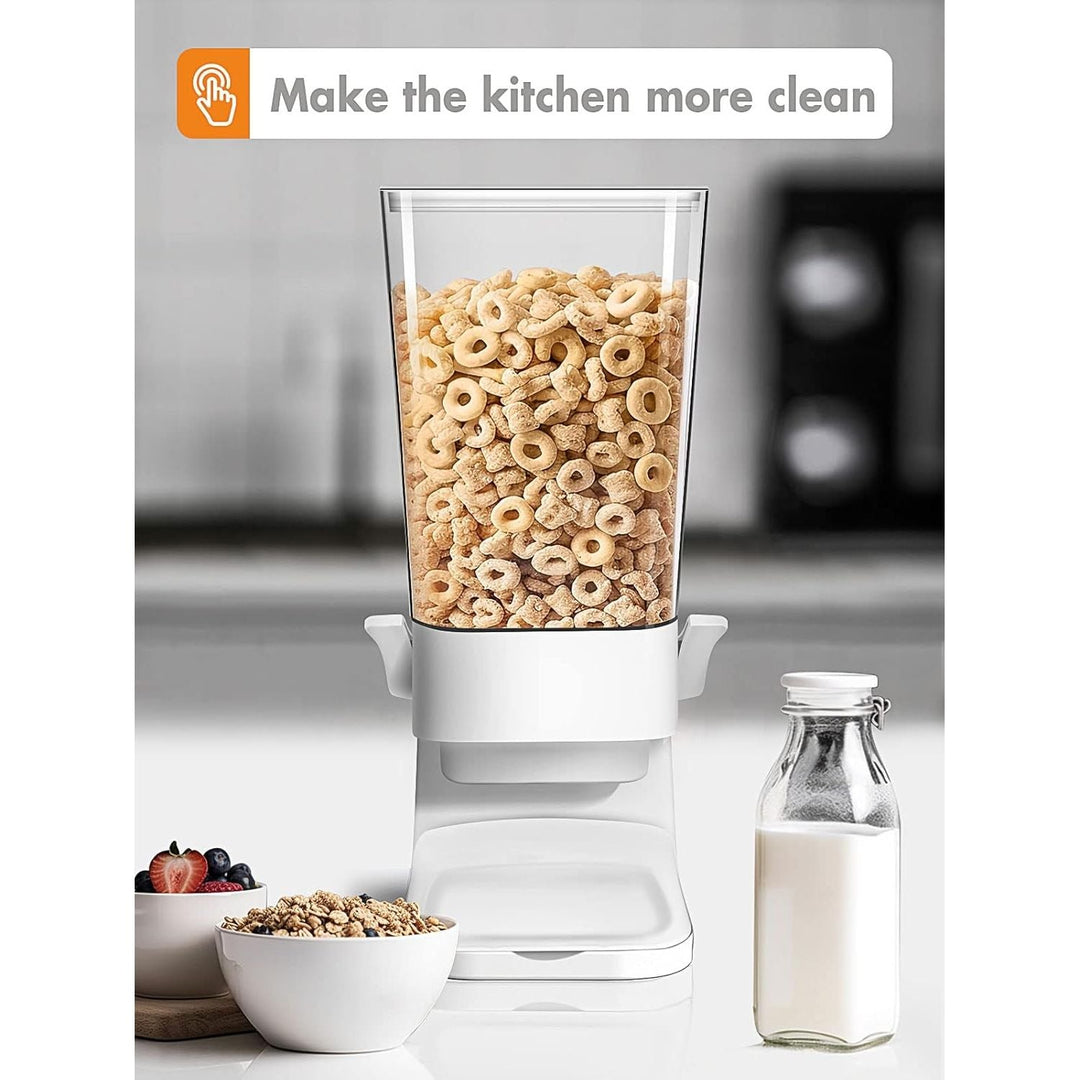 Cereal Dispenser Countertop, Cereal Containers Storage Dispenser 5L, Not Easy to Crush Food Dry Food Dispenser for Rice, Grains, Nuts, Snack,Oatmeal, Pet food, White, 2Pc - Just Closeouts Canada Inc.
