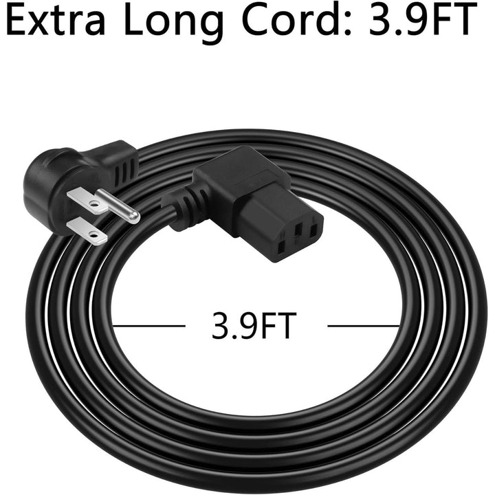 CERRXIAN 3.9FT 18AWG NEMA 5 - 15P to Right Angle IEC 320 C13 Computer Power Cord,10A/250V, 3 Prong AC Power Cord Cable for TV, Computer, Printer, Radio, Monitor, Laptop and More - Just Closeouts Canada Inc.