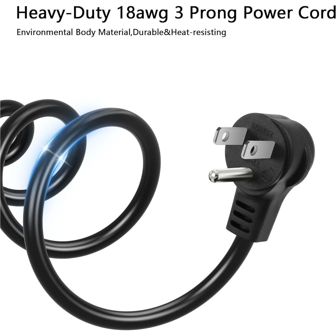 CERRXIAN 3.9FT 18AWG NEMA 5 - 15P to Right Angle IEC 320 C13 Computer Power Cord,10A/250V, 3 Prong AC Power Cord Cable for TV, Computer, Printer, Radio, Monitor, Laptop and More - Just Closeouts Canada Inc.
