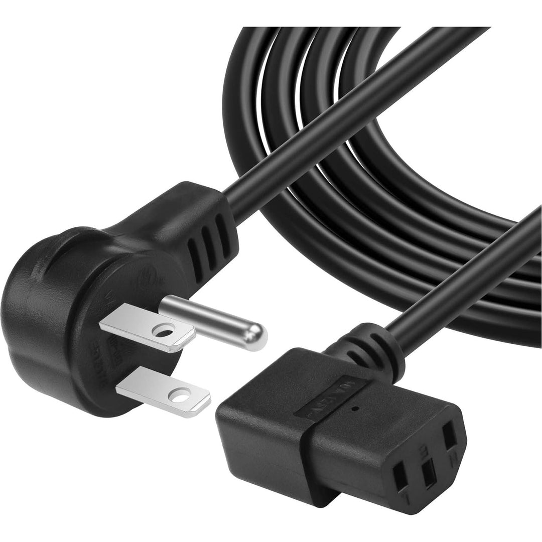 CERRXIAN 3.9FT 18AWG NEMA 5 - 15P to Right Angle IEC 320 C13 Computer Power Cord,10A/250V, 3 Prong AC Power Cord Cable for TV, Computer, Printer, Radio, Monitor, Laptop and More - Just Closeouts Canada Inc.