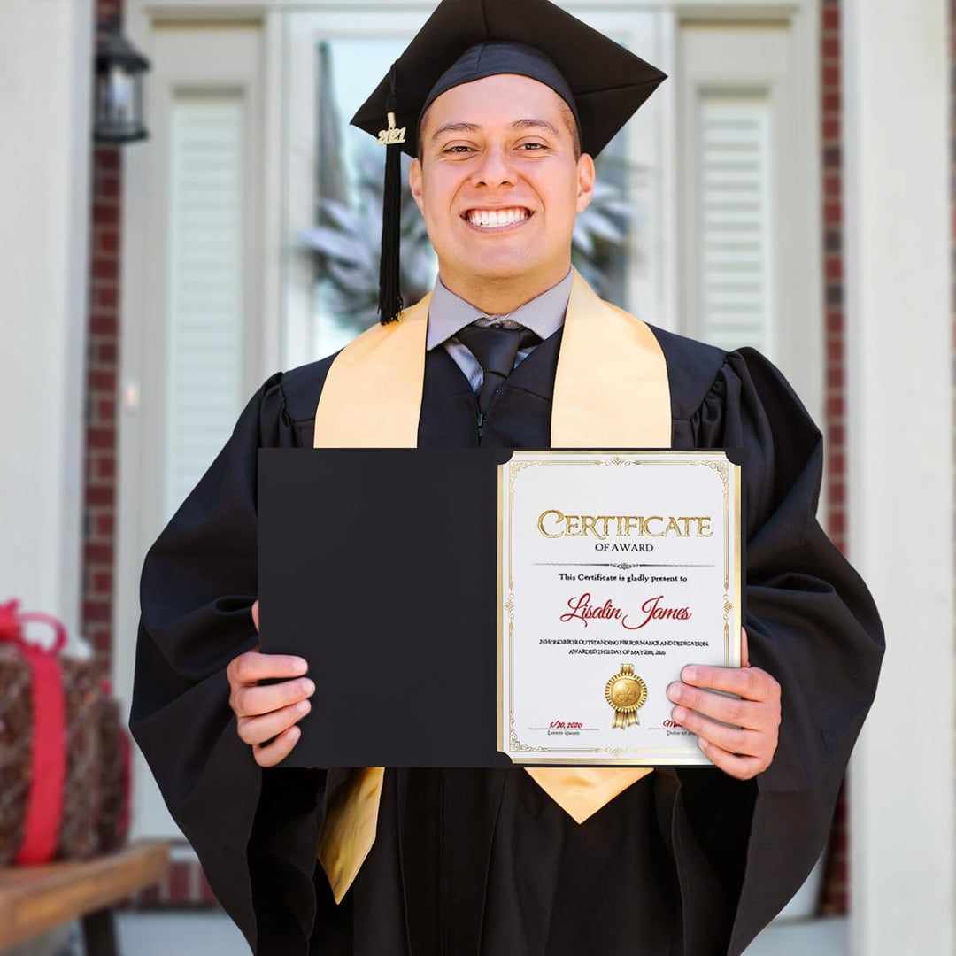 Certificate Holders, Black Certificate Frame Diploma Covers with Gold Foil Border for Letter Size 8.5x11 Inches Award Certificate Papers and Documents, 30pack - Just Closeouts Canada Inc.