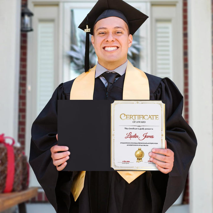 Certificate Holders, Black Certificate Frame Diploma Covers with Gold Foil Border for Letter Size 8.5x11 Inches Award Certificate Papers and Documents, 30pack - Just Closeouts Canada Inc.