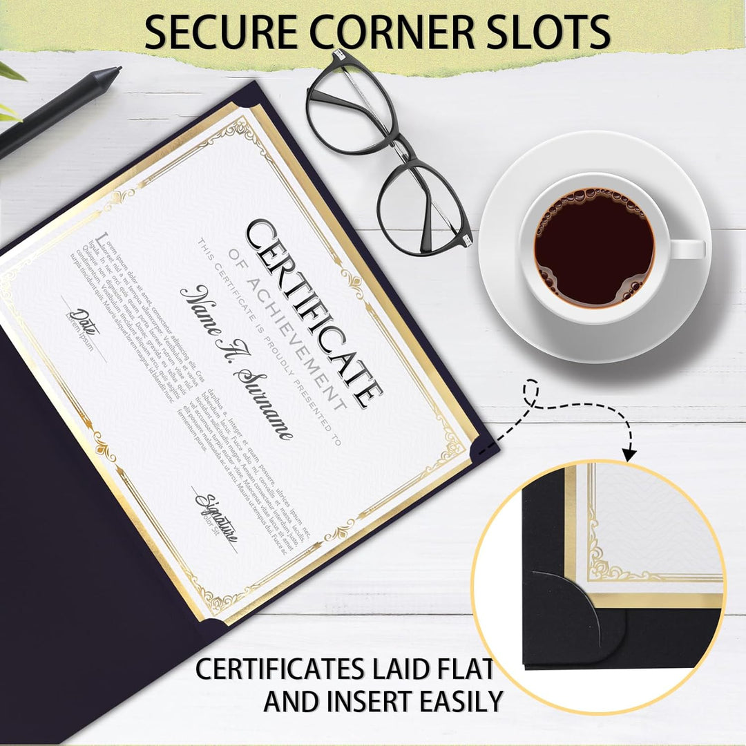 Certificate Holders, Black Certificate Frame Diploma Covers with Gold Foil Border for Letter Size 8.5x11 Inches Award Certificate Papers and Documents, 30pack - Just Closeouts Canada Inc.