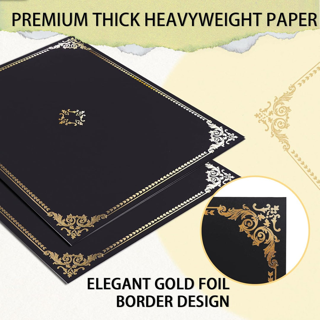 Certificate Holders, Black Certificate Frame Diploma Covers with Gold Foil Border for Letter Size 8.5x11 Inches Award Certificate Papers and Documents, 30pack - Just Closeouts Canada Inc.