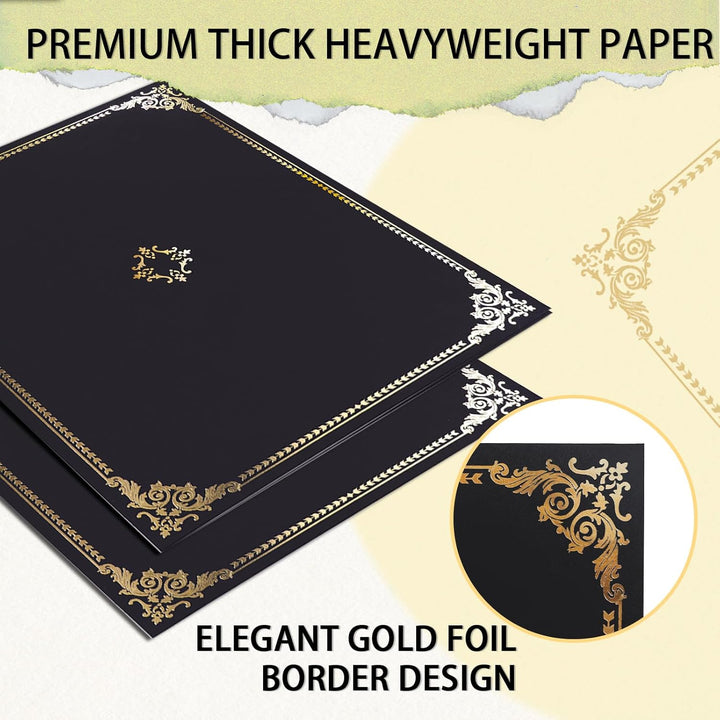 Certificate Holders, Black Certificate Frame Diploma Covers with Gold Foil Border for Letter Size 8.5x11 Inches Award Certificate Papers and Documents, 30pack - Just Closeouts Canada Inc.