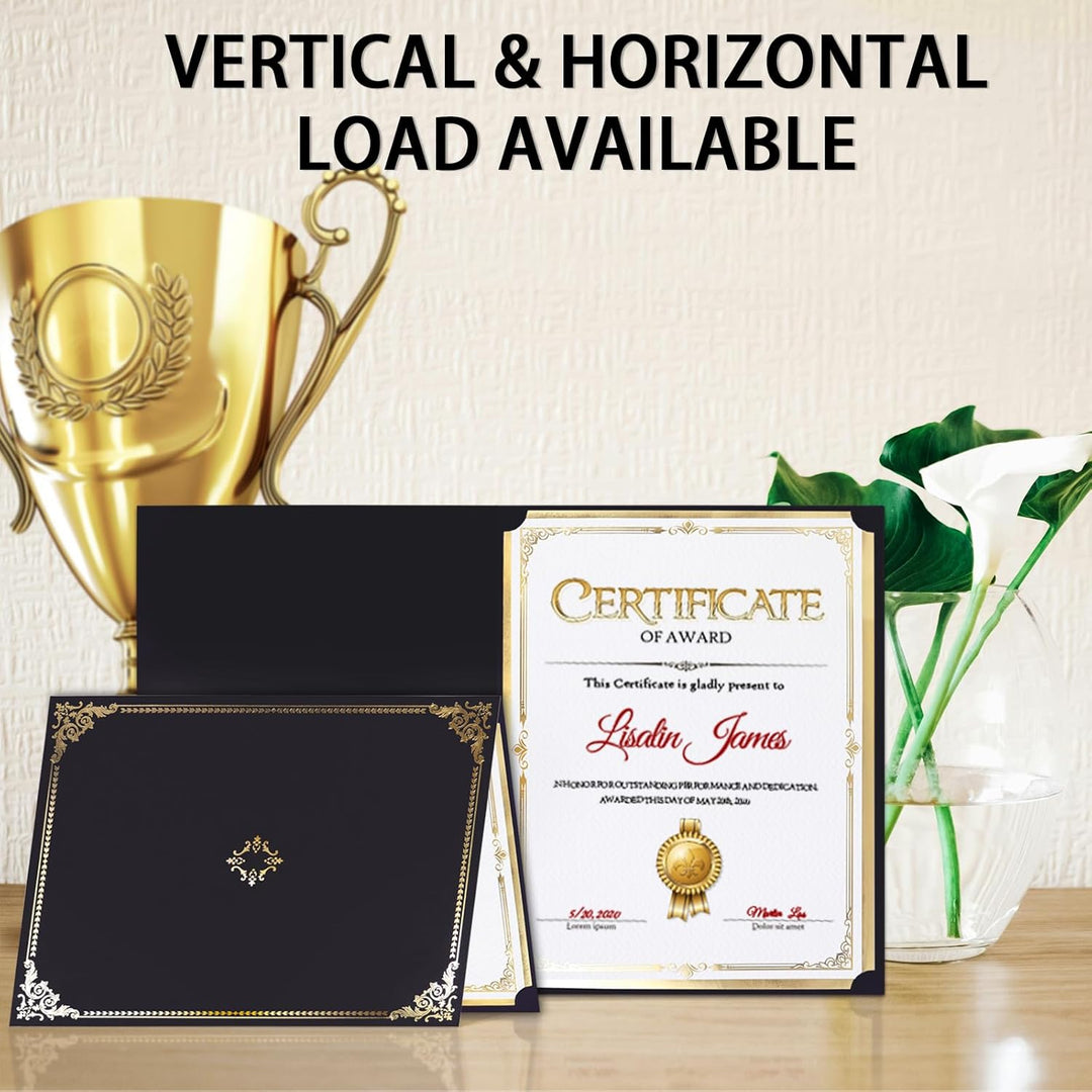 Certificate Holders, Black Certificate Frame Diploma Covers with Gold Foil Border for Letter Size 8.5x11 Inches Award Certificate Papers and Documents, 30pack - Just Closeouts Canada Inc.