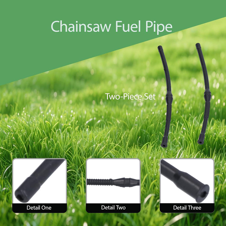 Two rubber chainsaw fuel pipes, view 2