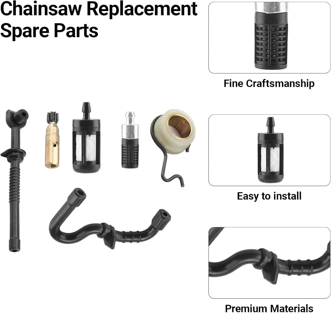 Six-piece chainsaw oil pump repair kit, view 5