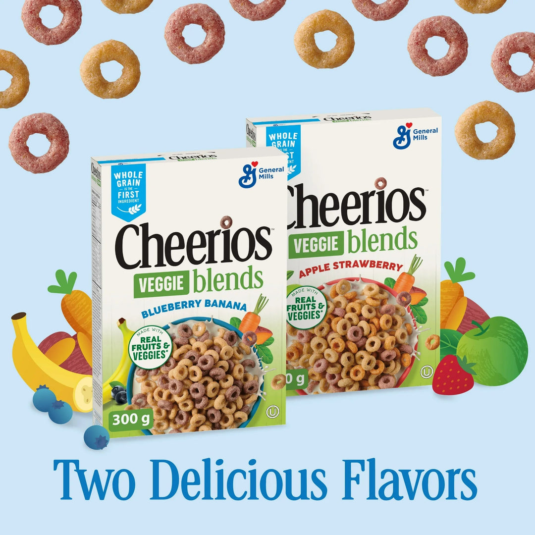 Cheerios VEGGIE blends Blueberry Banana Cereal, Whole Grains, 300g - Just Closeouts Canada Inc.